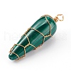 Natural Malachite Pendants PALLOY-JF00642-2