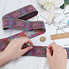 Ethnic Style Polyester Jacquard Flower Ribbons SRIB-WH0011-263B-3