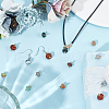 DELORIGIN 48Pcs 12 Styles Mixed Gemstone Rondelle Charms with Rack Plating Brass Loops FIND-DR0001-37-4