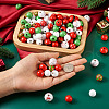 Craftdady 9 Styles Painted Christmas Natural Wood Beads WOOD-CD0001-35-7