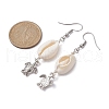 Natural Shell Dangle Earrings EJEW-JE05441-04-3