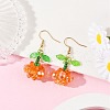 Halloween Theme Pumpkin Handmade Glass Seed Beaded Dangle Earrings EJEW-MZ00480-01-1