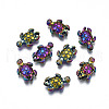 Rack Plating Rainbow Color Alloy Beads PALLOY-S180-333-1