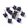 Natural Lapis Lazuli Dyed Copper Wire Wrapped Pendants G-B041-02G-13-1