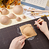 BENECREAT 8Pcs 8 Styles Wood Cabochons WOOD-BC0001-23-3