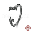 Sausage Dog 925 Sterling Silver Adjustable Cuff Rings for Women FS-WGC2F42-03-2