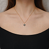 Simple Stainless Steel Black Enamel Heart Clover Pendant Necklaces for Women's Daily Wear YE9051-2-3