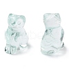 Glass Carved Cat Figurines DJEW-L023-B28-1