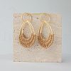 Woven Teardrop Alloy Raffia Stud Dangle Earrings FS-WG09963-02-1