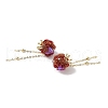 Handmade Flower Polymer Clay Rhinestone Tassel Dangle Beads CLAY-H003-02G-02-2