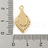 Brass Micro Pave Clear Cubic Zirconia Pendants KK-P263-16B-KCG-3