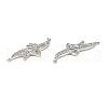 Brass Pave Clear Cubic Zirconia Connector Charms KK-E068-VB381-3