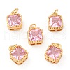 Real 18K Gold Plated Brass Inlaid Cubic Zirconia Charms ZIRC-L100-073G-06-1