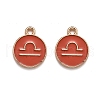 Alloy Enamel Pendants ENAM-S124-01B-12K-1