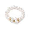 ABS Plastic Imitation Pearl Elastic Rings for Women RJEW-JR00898-2
