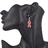7Pcs 7 Styles Awareness Ribbon Theme Alloy Enamel Dangle Earrings EJEW-JE06455-3
