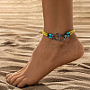Double Heart Alloy Link Stretch Anklets WGCB0A2-07-1