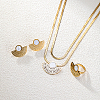 Fan Shape Golden Stainless Steel Jewelry Set VT9934-2-2