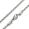 Tarnish Resistant 304 Stainless Steel Necklaces Unisex Rope Chain Necklaces NJEW-507L-10D-4