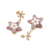 Glass Star Stud Earrings EJEW-MZ00256-02-4