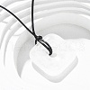 Natural Quartz Crystal Square Pendants Black PU Leather Cord Necklaces NJEW-K285-01A-1