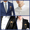 Gorgecraft 2Pcs Helm Zinc Alloy Hanging Chain Brooches with Crystal Rhinestone FIND-GF0006-83G-5