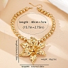 3D Flower Alloy Pendant Round CCB Plastic Beaded Necklaces for Women FS-WG582AE-01-6