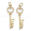 Brass Micro Pave Clear Cubic Zirconia Pendants for Valentine's Day ZIRC-N039-089-NF-2