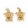 Rack Plating Brass Micro Pave Cubic Zirconia Pendants KK-H436-06G-1