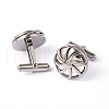 Flat Round 304 Stainless Steel Cufflinks STAS-H317-74-2