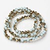Electroplate Opaque Glass Beads Strands EGLA-A034-P6mm-O13-2