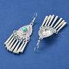 Silver Alloy Chandelier Earrings with Synthetic Turquoise EJEW-D092-01B-S-2