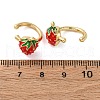Brass Enamel Cuff Earrings EJEW-U062-01B-G-5
