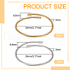BENECREAT 4Pcs 2 Colors 304 Stainless Steel Open Cuff Bangles Set with Oval Beaded BJEW-BC0001-28-2
