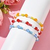 3Pcs 3 Colors Three Primary Color Series Glass Seed Beads Stretch Bead Bracelets BJEW-JB09990-5