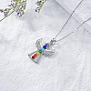 Chakra Angel Alloy Colorful Rhinestone Pendant Necklaces for Women FS-WGF797E-01-3