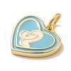 Real 18K Gold Plated Brass Enamel Pendants KK-M273-06G-G-2