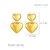Stylish Stainless Steel Heart Dangle Stud Earrings BA0238-6