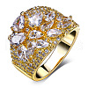 Brass Micro Pave Cubic Zirconia Finger Rings FS-WG4D6DE-03-2