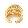 Three-layer Brass Open Cuff Rings for Women RJEW-A046-08G-3