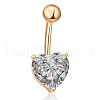 Brass Cubic Zirconia Belly Rings WGBA42D-02-2
