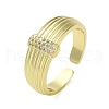 Open Brass with Cubic Zirconia Rings RJEW-B057-07G-1