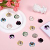 18Pcs 6 Style Printed Alloy Pendants ENAM-SZ0004-08-4