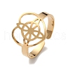 Heart with Sailor's Knot 304 Stainless Steel Open Cuff Ring for Women RJEW-E073-01G-1