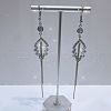 Exaggerated Clear Cubic Zirconia Tassel Dangle Earrings RO8227-1-1