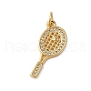 Rack Plating Brass Micro Pave Cubic Zirconia Pendants KK-P279-13G-1
