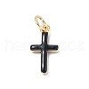Real 18K Gold Plated Eco-Friendly Rack Plating Brass Enamel Pendants KK-F845-40G-04-1