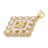 Brass Micro Pave Clear Cubic Zirconia Pendants KK-Q813-16A-G-2