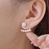 Alloy Plastic Imitation Pearl Tassel Stud Earrings FS-WG56450-01-4
