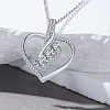 Valentine's Day Brass Micro Pave Clear Cubic Zirconia Heart Pendant Necklaces for Women FS-WG242A9-01-1